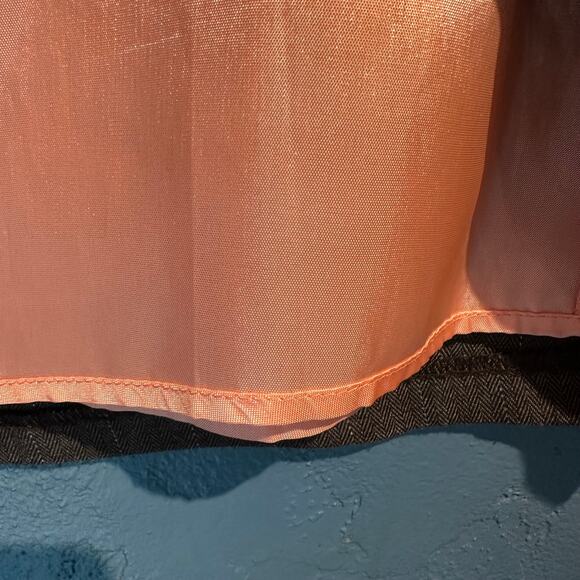 beau bois Design Laboratory Medium Mini Skirt Micro Pin Stripe Brown Applique - Picture 8 of 9